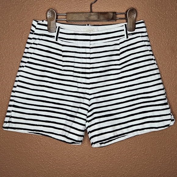 J. Crew Pants - J.Crew Striped Pleated Shorts Nautical Black/ White Women's Size 4